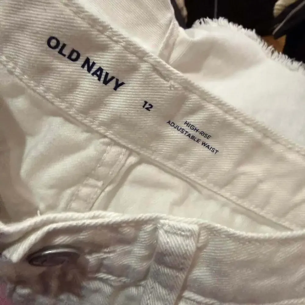 Old Navy Kids High-Rise Adjustable Waist White Denim Shorts